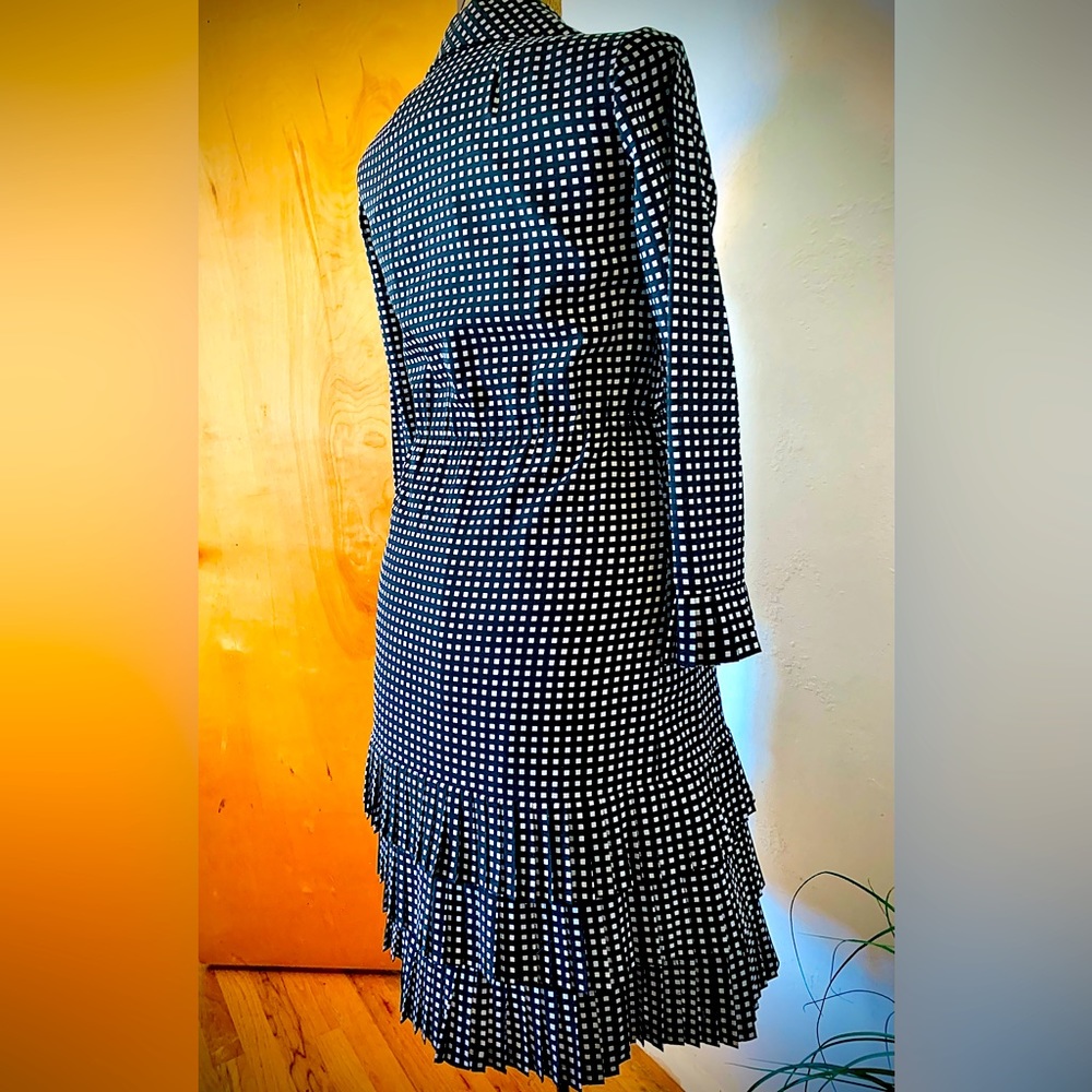 Va Va Voom! Shannon Rodgers/I.Magnin Crepe Dress w/ Tiered Pleated Kick Skirt